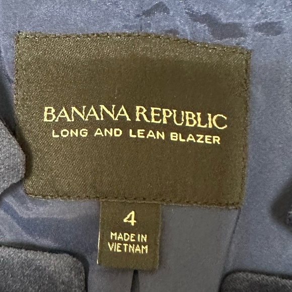 Banana Republic Velvet Blazer Jacket Blue Long and Lean Blazer 🪻 - Picture 8 of 9